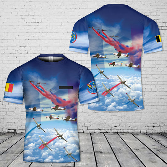 Custom Name Belgium The Victors Piper PA-28 Cherokee Flying Team T-Shirt 3D