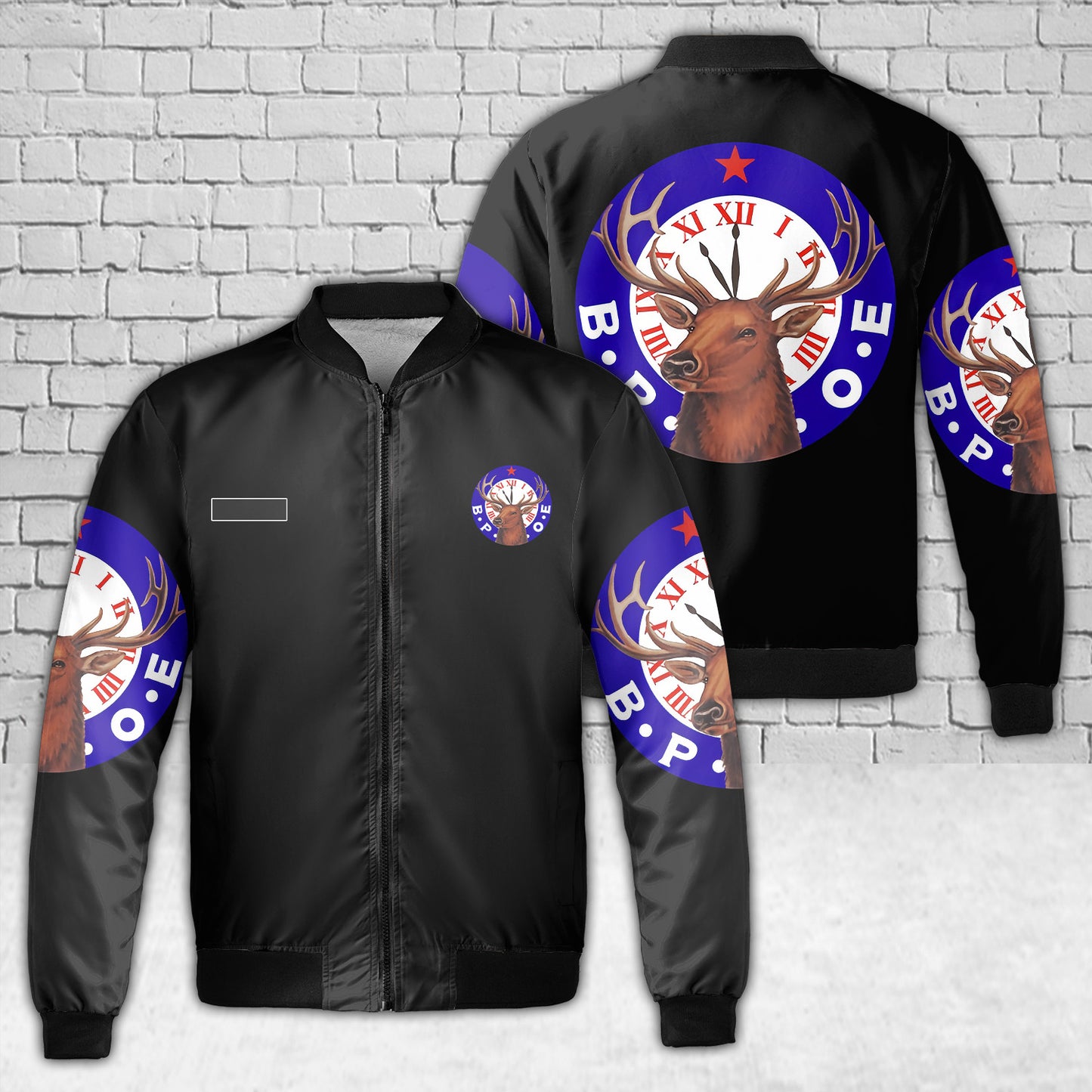 Custom Name Benevolent and Protective Order of Elks (BPOE) AOP Fleece Bomber Jacket