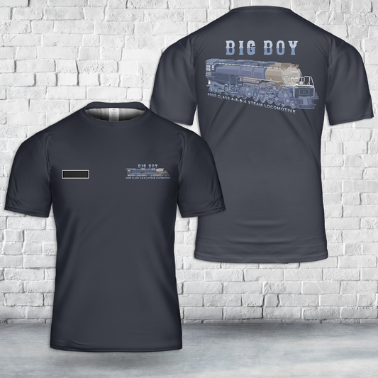 Custom Name Big Boy Steam Train 4000 Class Locomotive 4884 Steam Locomotive T-Shirt 3D