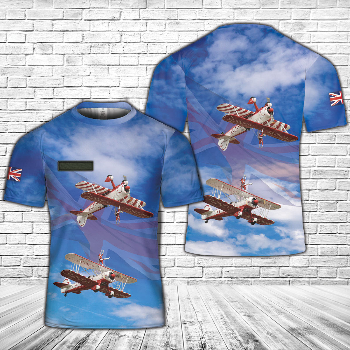 Custom Name British AeroSuperBatics aerobatics and wingwalking team T-Shirt 3D