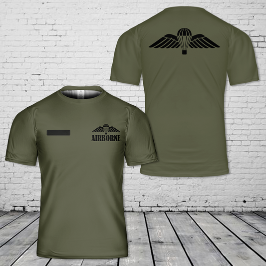Custom Name British Armed Forces Parachute Regiment Airborne Wings T-Shirt 3D