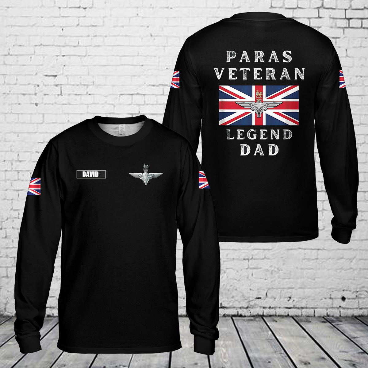 Custom Name British Army Parachute Regiment Paras Veteran Legend Dad Long Sleeve Shirt