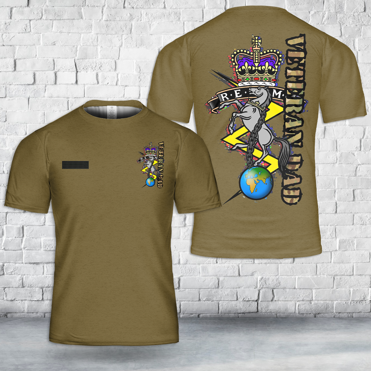 Custom Name British Army REME Veteran Dad T-Shirt 3D