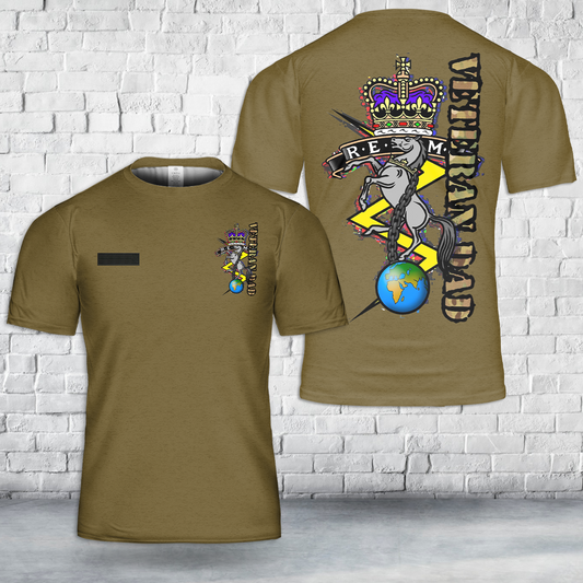 Custom Name British Army REME Veteran Dad T-Shirt 3D