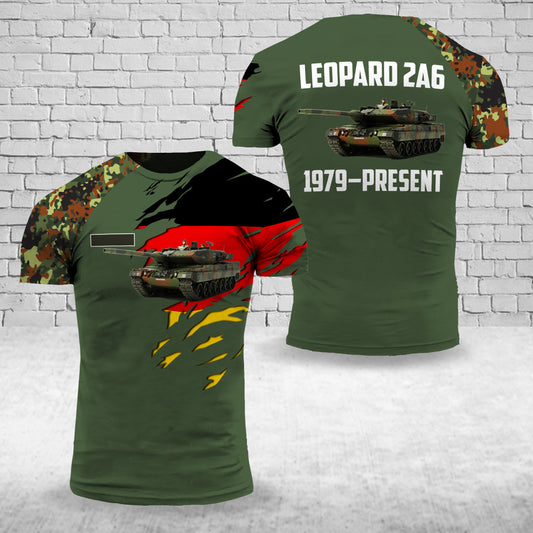 Custom Name Bundeswehr Kampfpanzer Leopard 2A6 T-Shirt 3D