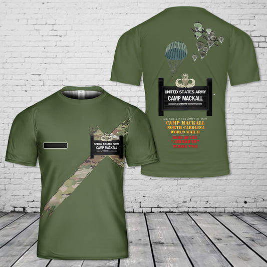 Custom Name Camp MacKall, NC - Home of the Airborne T-Shirt 3D