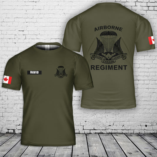 Custom Name Canadian Army 1st Canadian Parachute Battalion 3D T-Shirt