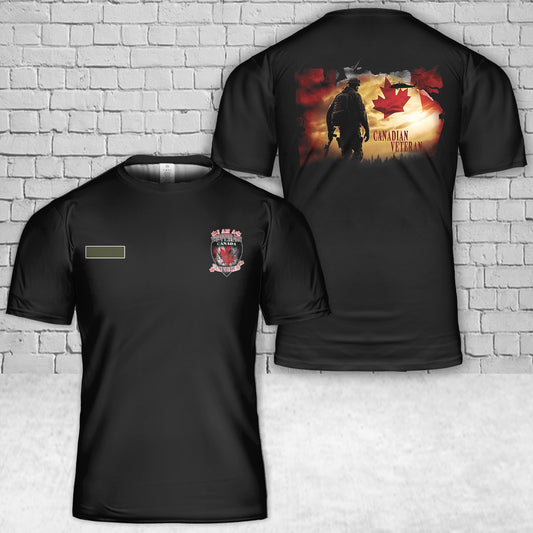 Custom Name Canadian Military Veteran T-Shirt 3D