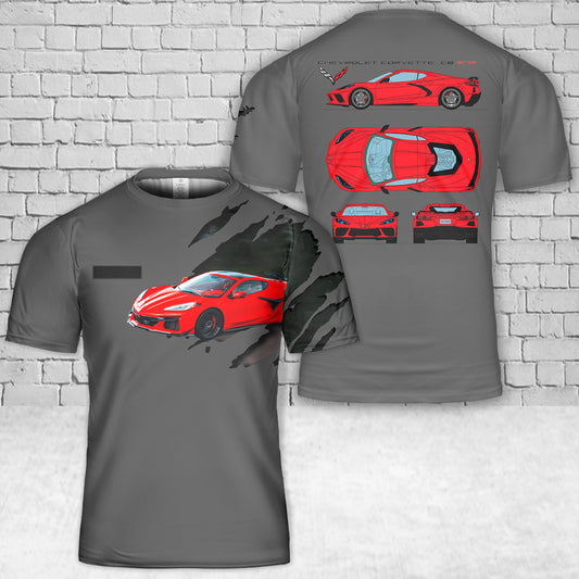 Custom Name Chevrolet Corvette C8 ZO6 T-Shirt 3D