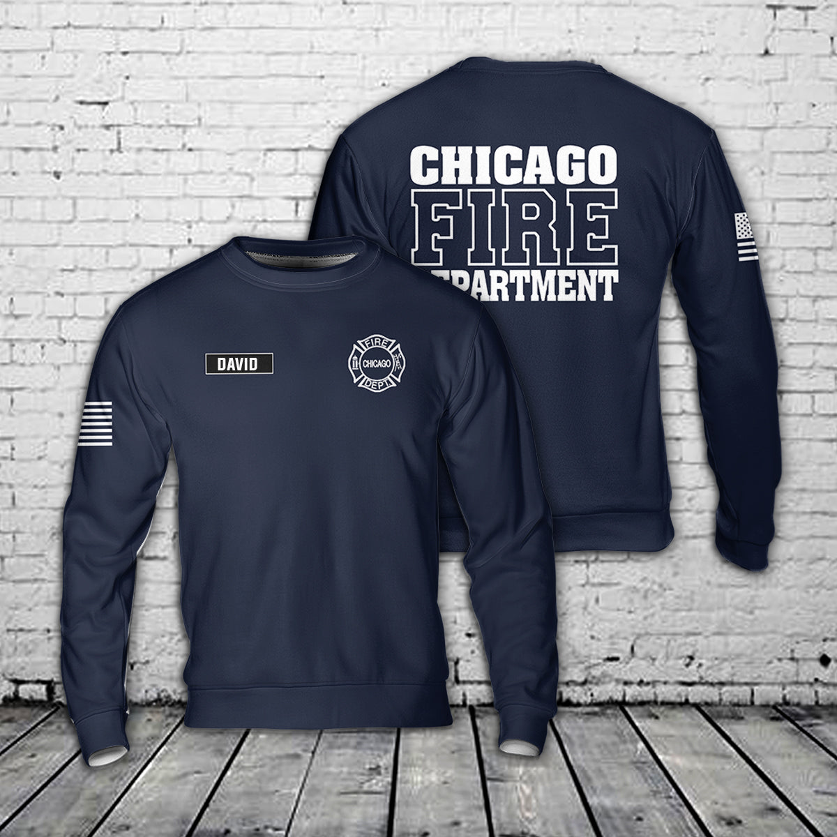 Custom Name Chicago Fire Department AOP Sweatshirt