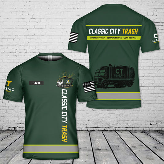 Custom Name Class City Trash 3D T-Shirt