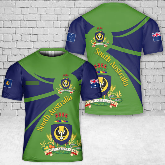 Custom Name Coat of Arms of South Australia T-Shirt 3D