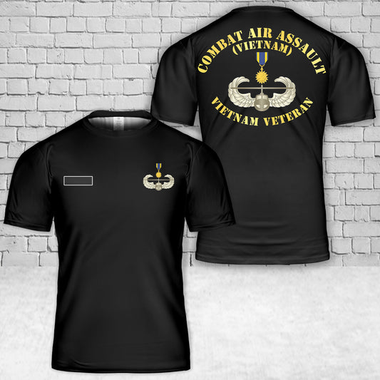 Custom Name Combat Air Assault - Vietnam w Air Medal T-Shirt 3D