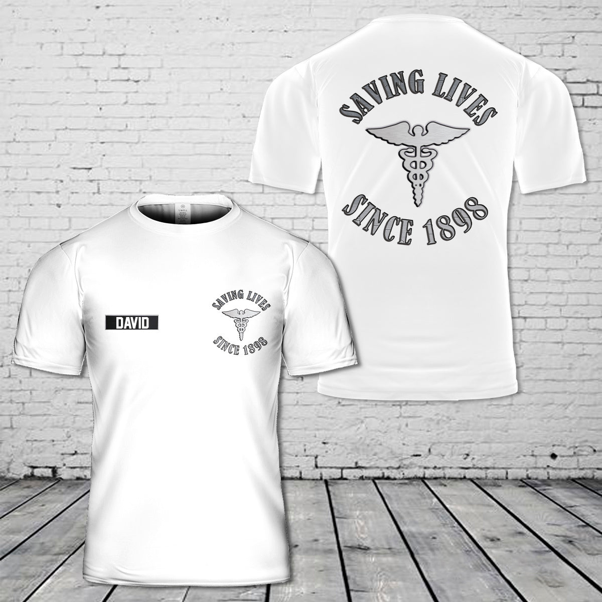 Custom Name Corpsman Saving Lives Since 1898 3D T-Shirt