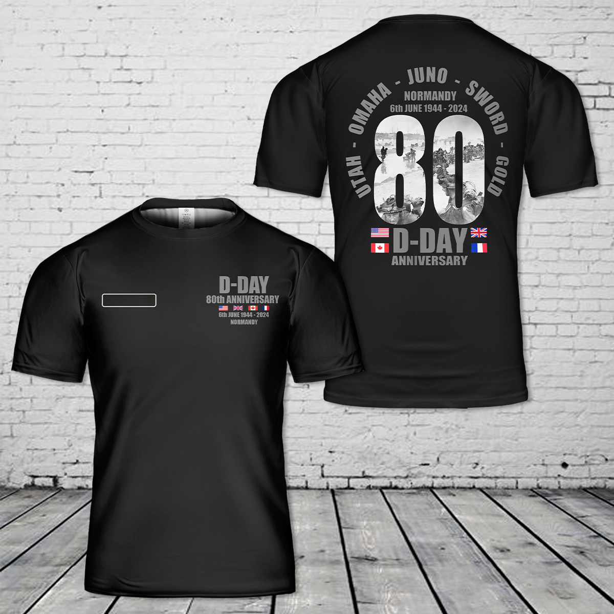 Custom Name D-Day 80th Anniversary 2024 T-Shirt 3D