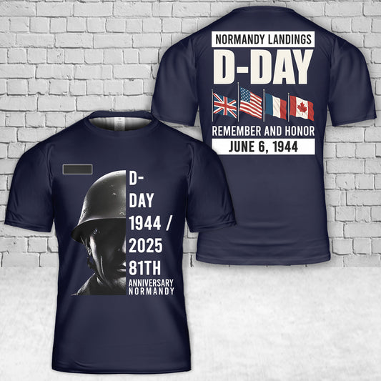 Custom Name D-Day 81th Anniversary Normandy Operation Overlord 1944 T-Shirt 3D