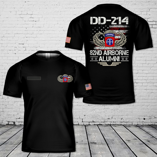 Custom Name DD-214 US Army 82nd AIRBORNE Alumni T-Shirt 3D