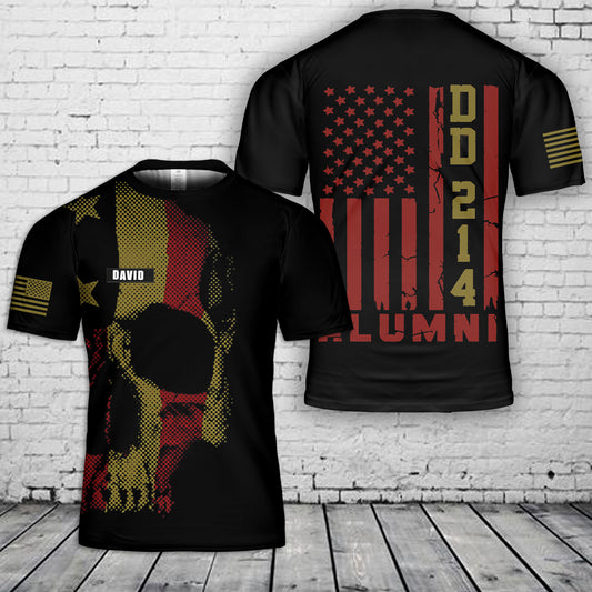 Custom Name DD214 Alumni Veteran 3D T-Shirt
