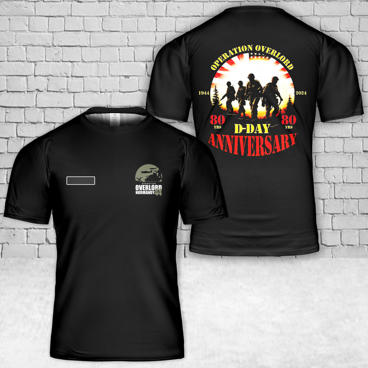 Custom Name D - Day 80th Anniversary T-Shirt 3D