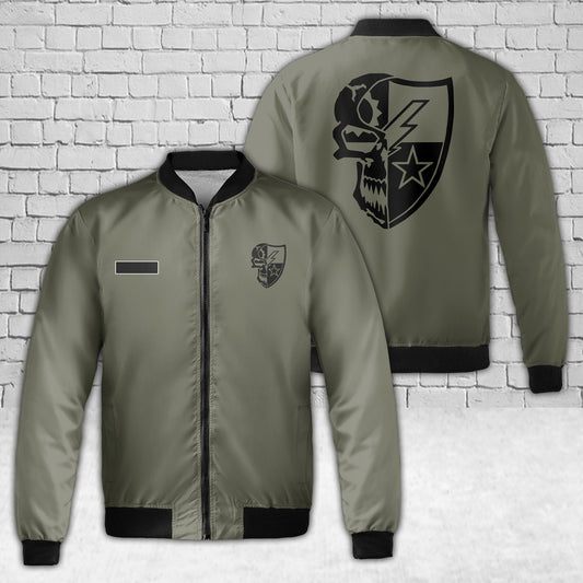 Custom Name Death Skull 75th Ranger Regiment AOP Fleece Bomber Jacket