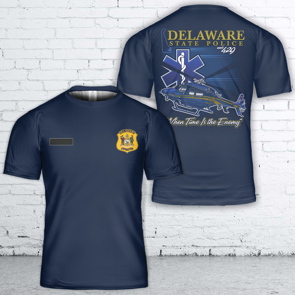 Custom Name Delaware State Police T-Shirt 3D