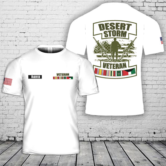 Custom Name Desert Storm Veteran 3D T-Shirt