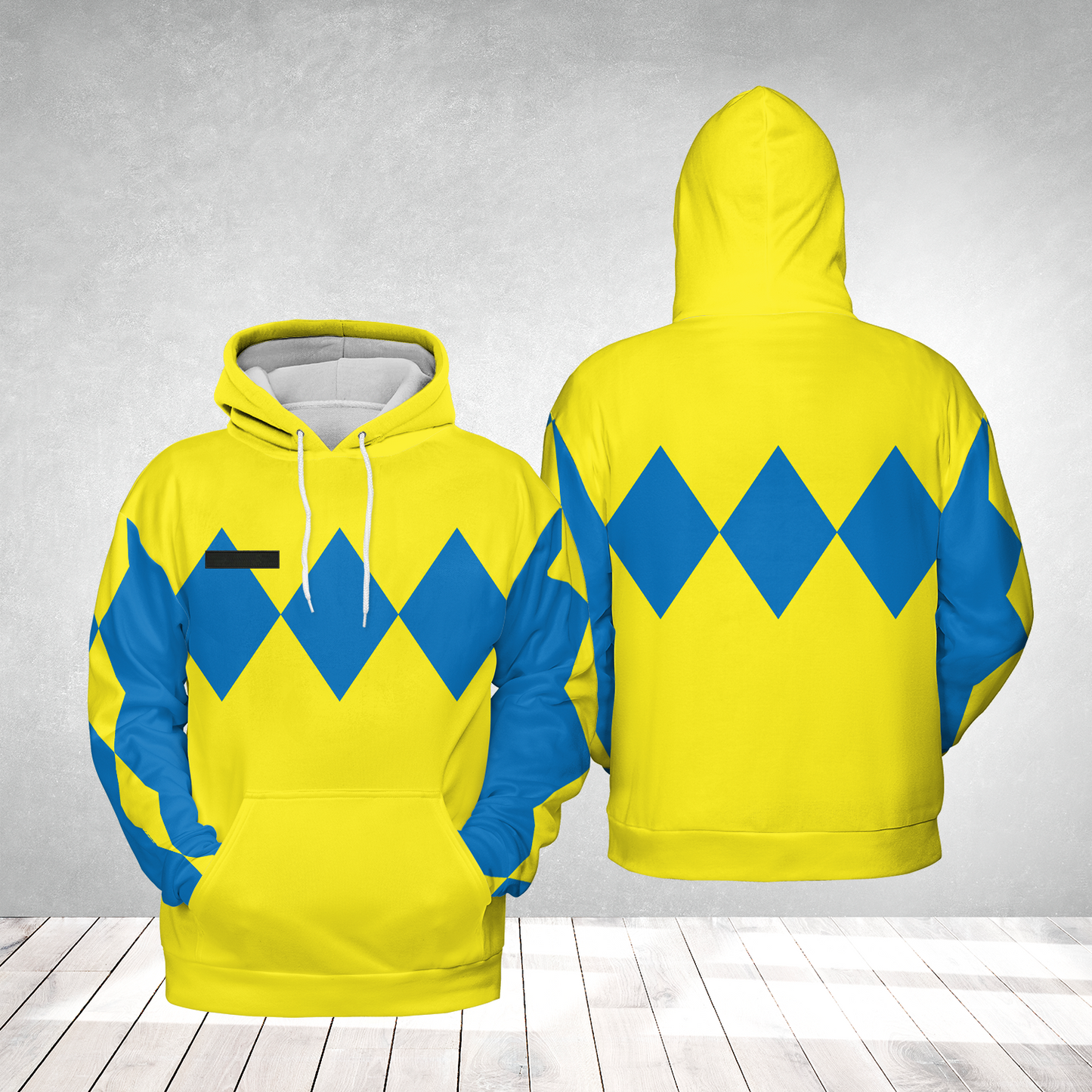Custom Name Diamond Jockey Silks Horse Racing Hoodie 3D
