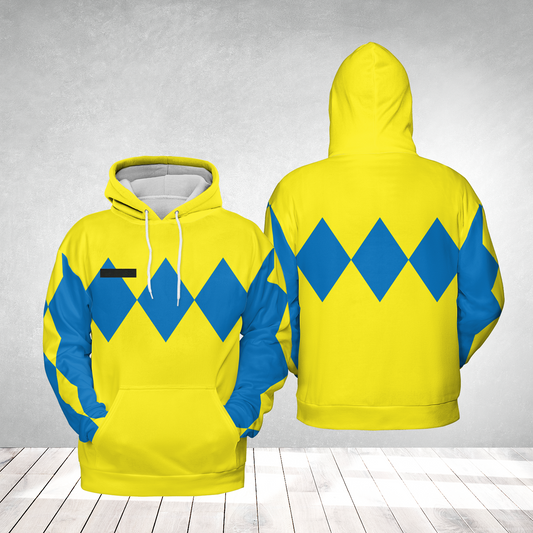 Custom Name Diamond Jockey Silks Horse Racing Hoodie 3D
