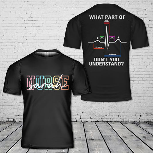 Custom Name EKG/ECG Nurse 3D T-Shirt