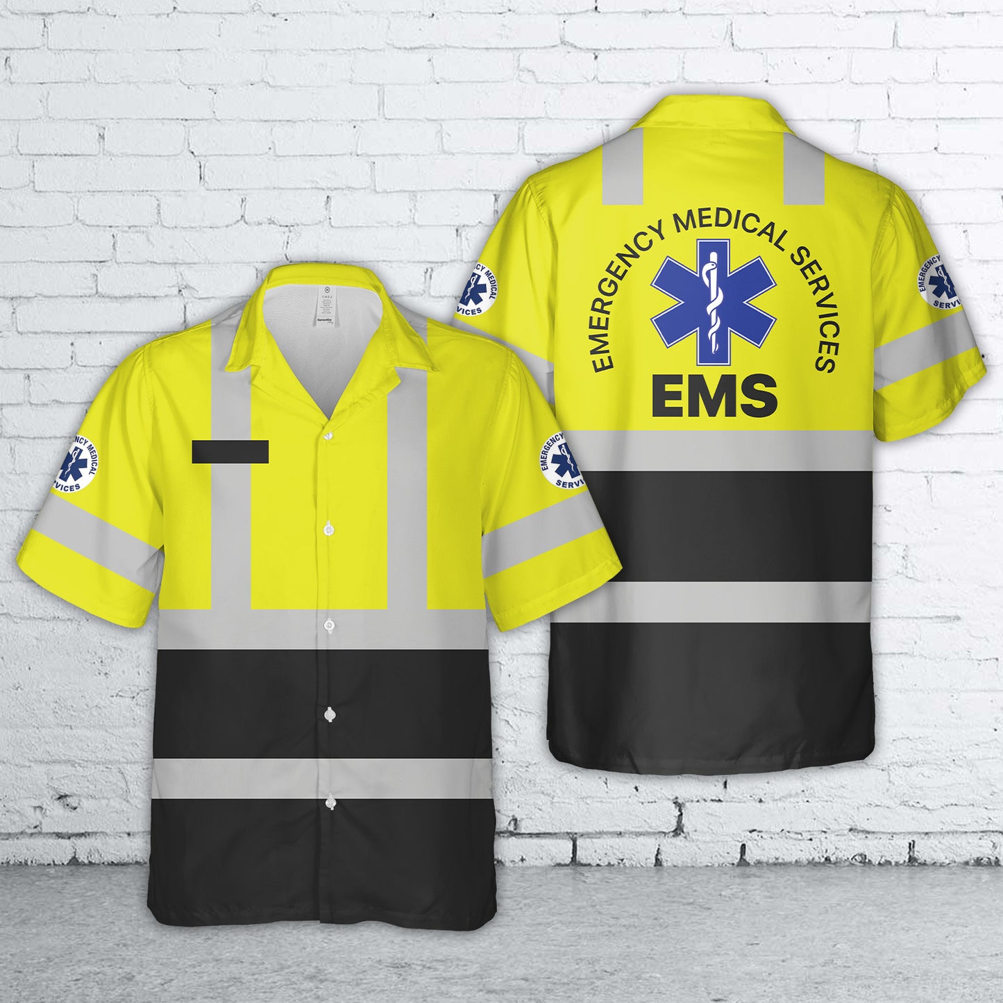 Custom Name EMS Workwear Style Uniform Hawaiian Shirt