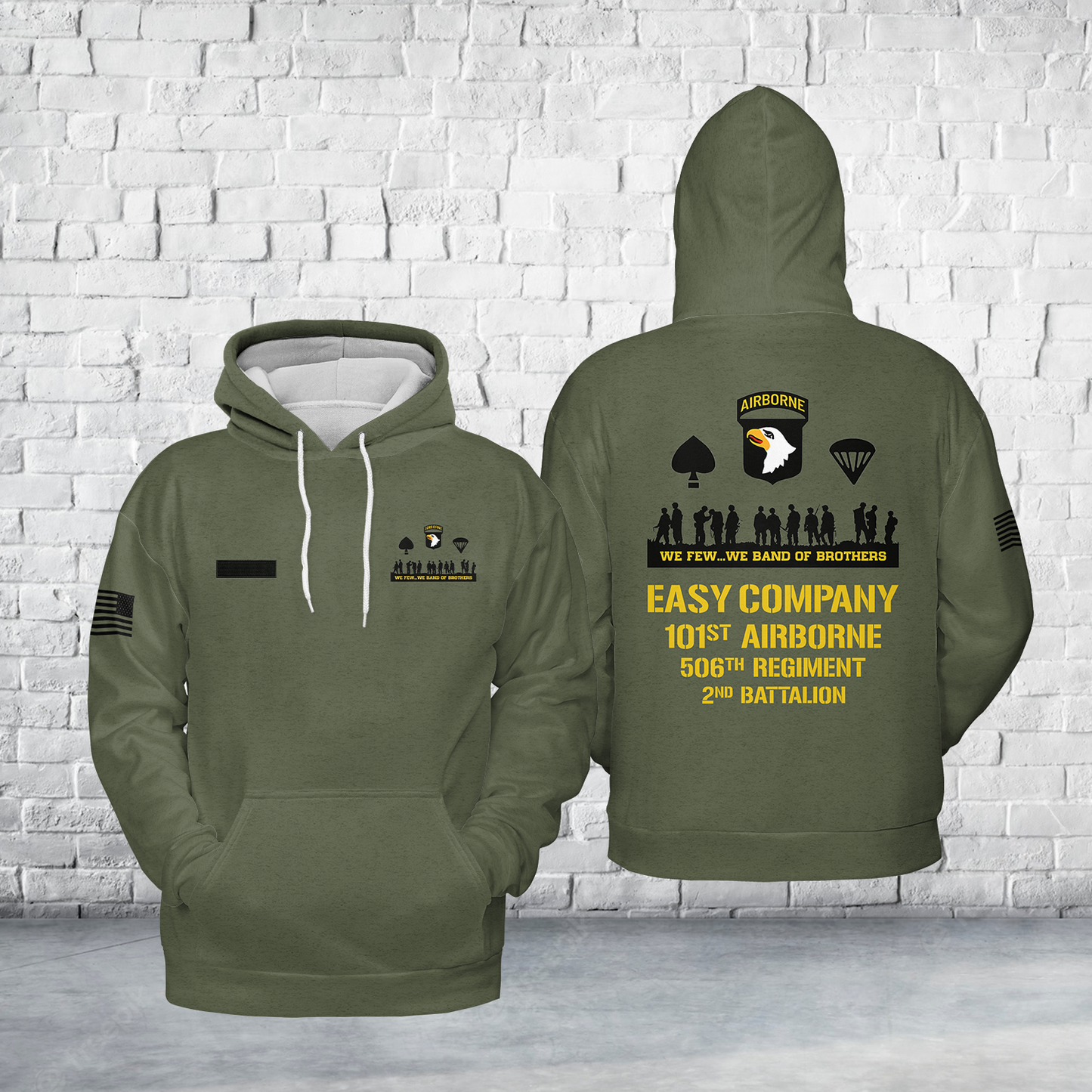 Custom Name Easy Company - 101st Airborne - 506th Regiment - Band of Brothers" Hoodie 3D