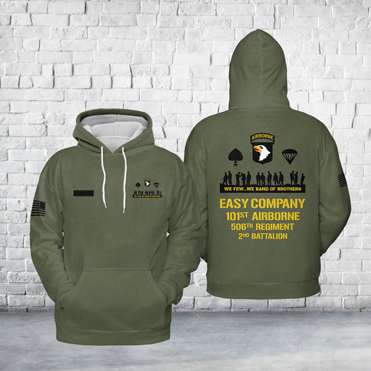 Custom Name Easy Company - 101st Airborne - 506th Regiment - Band of Brothers" Hoodie 3D