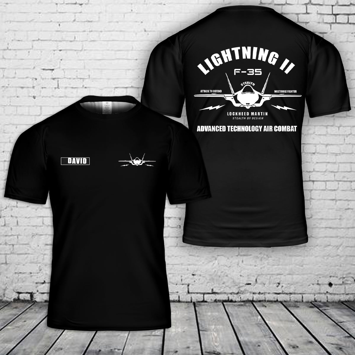 Custom Name F-35 Lightning II 3D T-Shirt