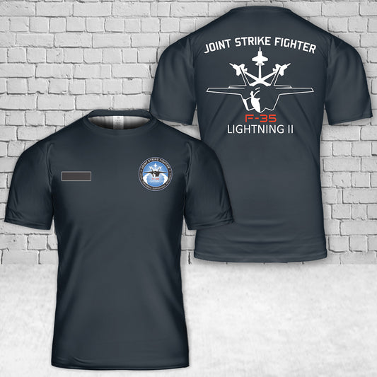 Custom Name F-35 Lightning II Joint Strike Fighter T-Shirt 3D