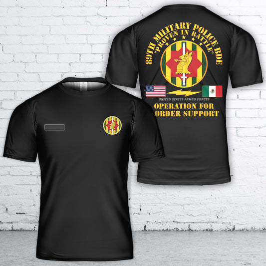Custom Name Faithful Patriot, 89th Military Police Brigade T-Shirt 3D