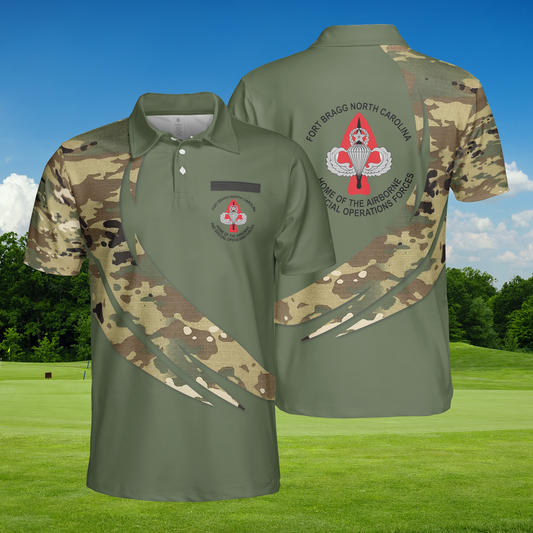 Custom Name Fort Bragg Home Of The Airborne And Special Operations Forces Polo Shirt