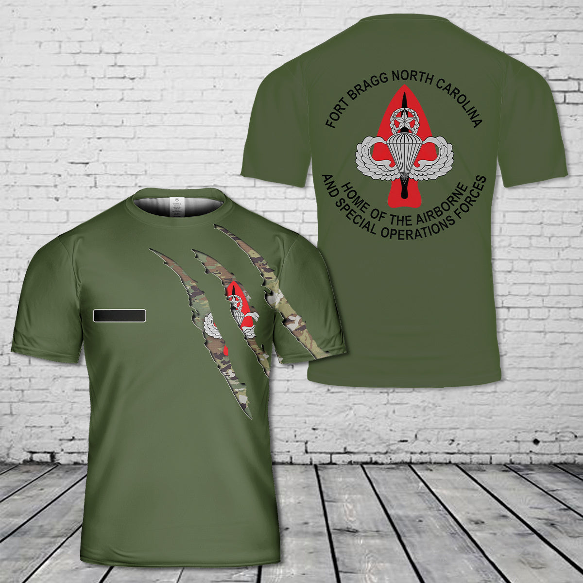 Custom Name Fort Bragg Home Of The Airborne And Special Operations Forces T-Shirt 3D
