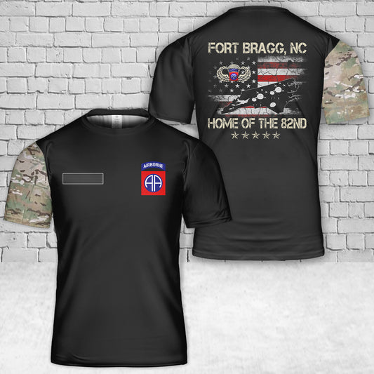Custom Name Fort Bragg NC Home Of The 82nd Airborne T-Shirt 3D