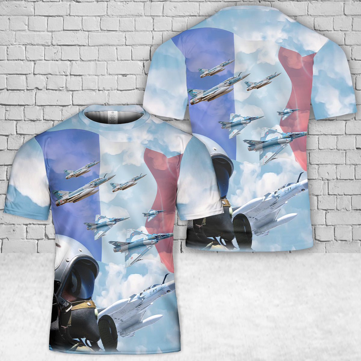 French Air and Space Force Dassault Mirage 2000-5F Pilot T-Shirt 3D