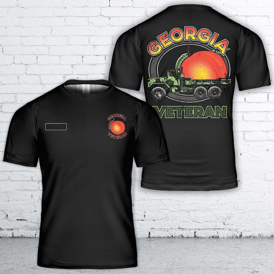Custom Name Georgia Veteran T-Shirt 3D