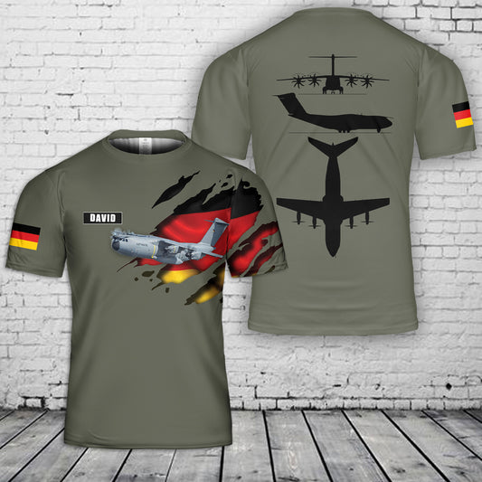 Custom Name German Air Force Airbus A400M 3D T-Shirt