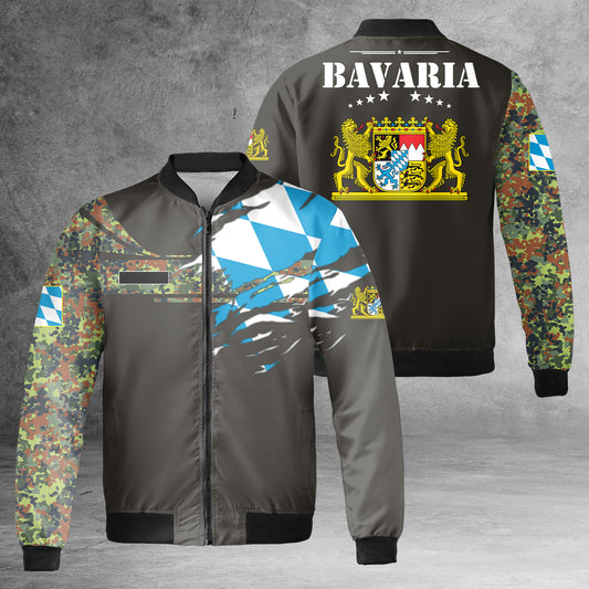 Custom Name Germany Bavaria AOP Fleece Bomber Jacket