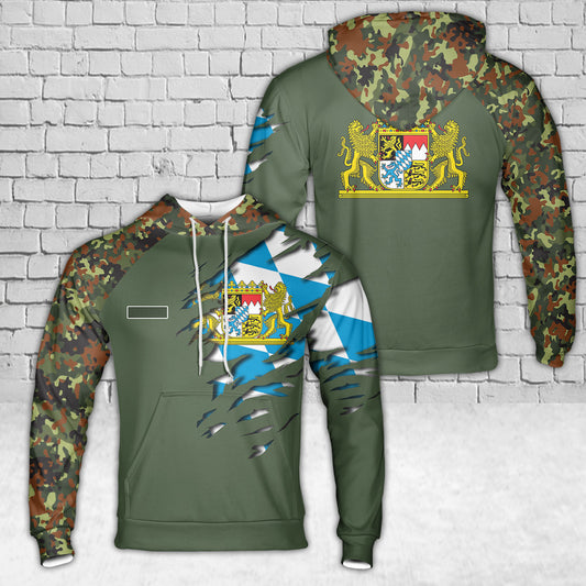 Custom Name Germany Bavaria AOP Hoodie 3D