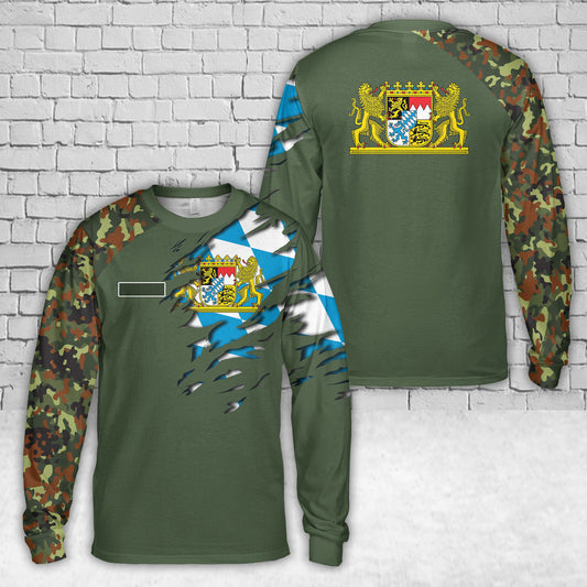 Custom Name Germany Bavaria AOP Long Sleeve Shirt