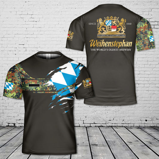 Custom Name Germany Bavaria, Weihenstephan Brewery T-Shirt 3D