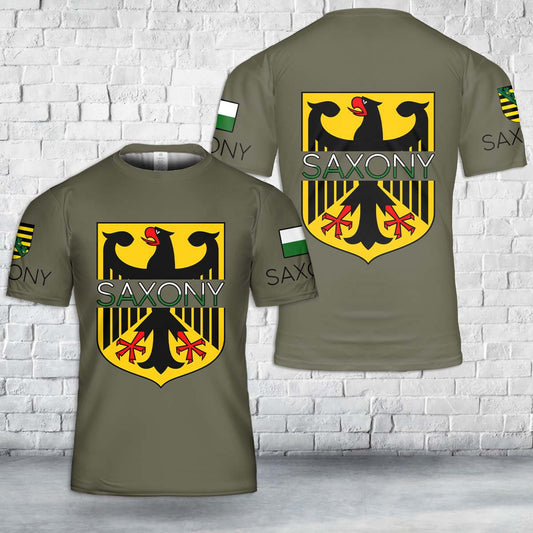 Custom Name Germany Saxony T-Shirt 3D