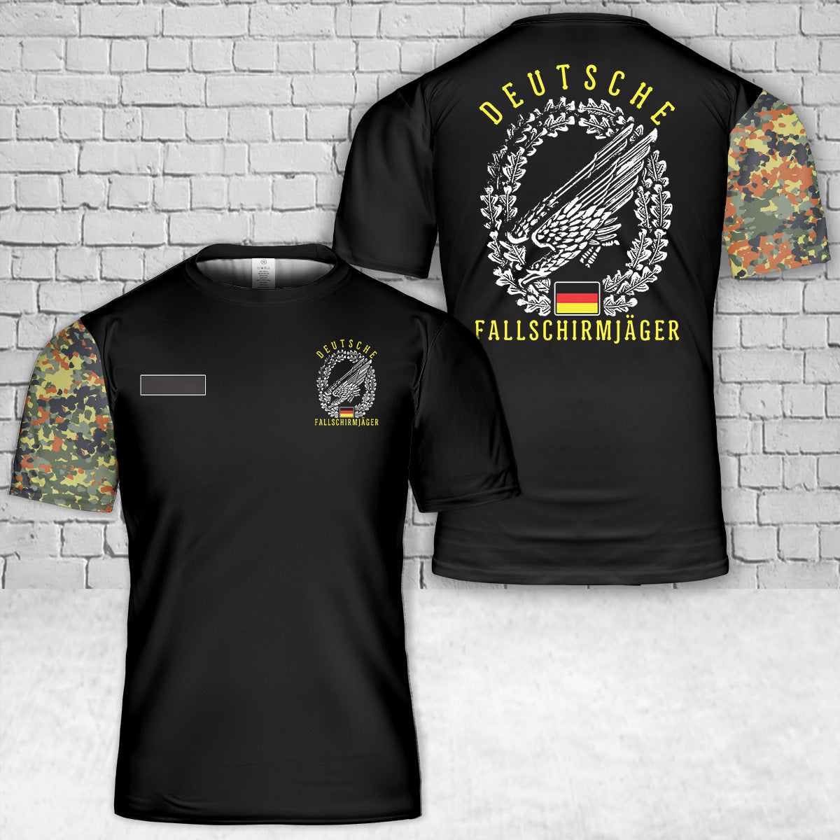 Custom Name Germany Special Forces Airborne Paratroopers Fallschirmjäger World War T-Shirt 3D