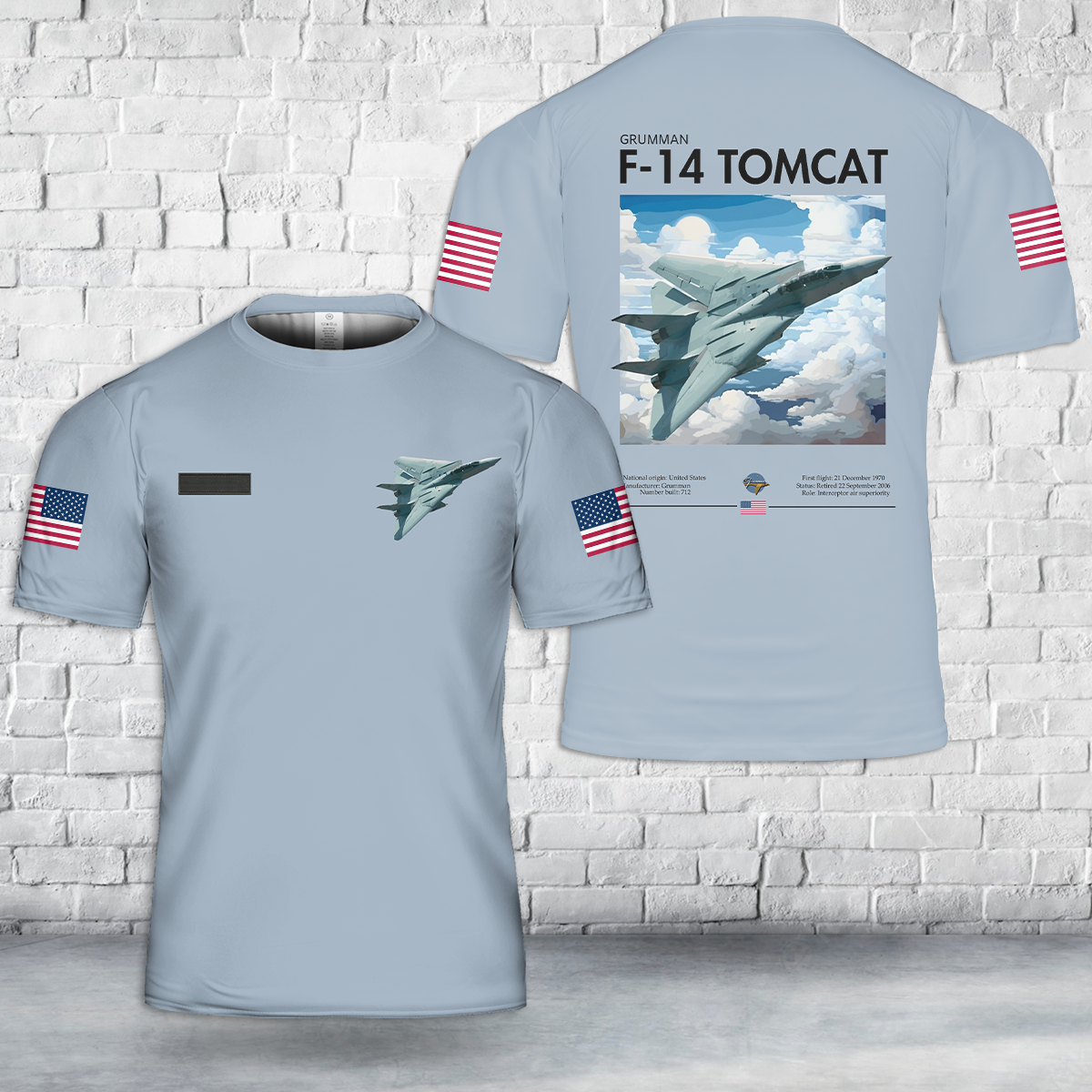Custom Name Grumman F-14 Tomcat Supersonic T-Shirt 3D