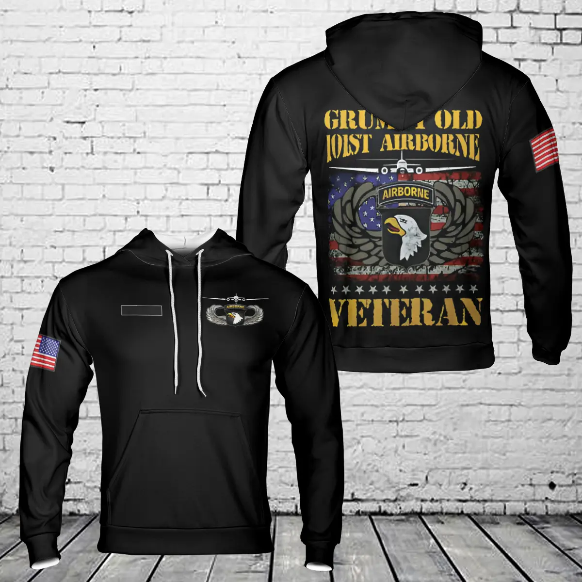 Custom Name Grumpy Old 101st Airborne Division Veteran Hoodie 3D