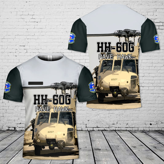 Custom Name US Air Force HH-60G Pave Hawk helicopters from the 301st Rescue Squadron 3D T-shirt